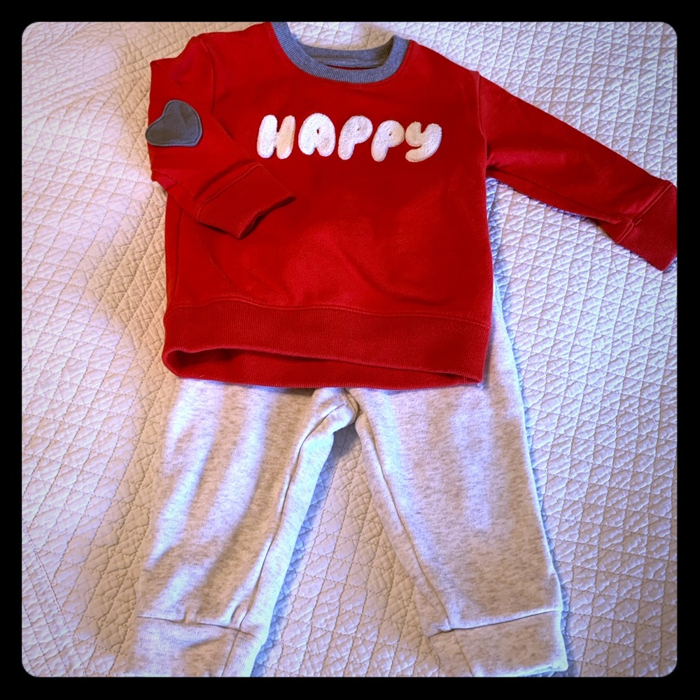 2Piece “Happy” Sweatsuit (18M)
